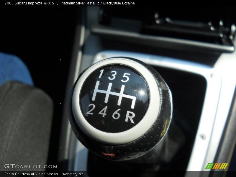Platinum Silver Metallic / Black/Blue Ecsaine 2005 Subaru Impreza WRX STi