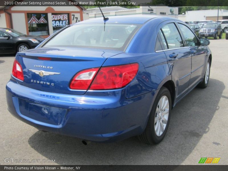 Deep Water Blue Pearl / Dark Slate Gray 2010 Chrysler Sebring Limited Sedan