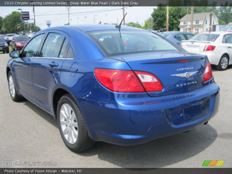 Deep Water Blue Pearl / Dark Slate Gray 2010 Chrysler Sebring Limited Sedan