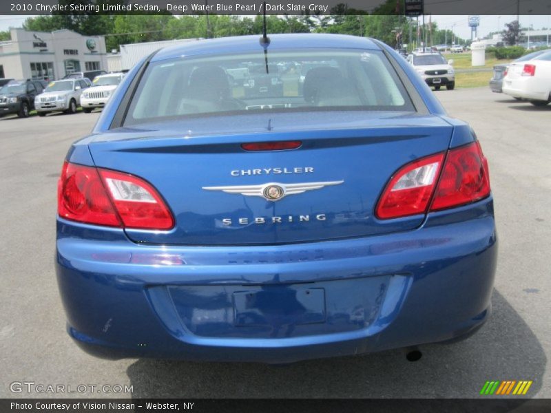 Deep Water Blue Pearl / Dark Slate Gray 2010 Chrysler Sebring Limited Sedan