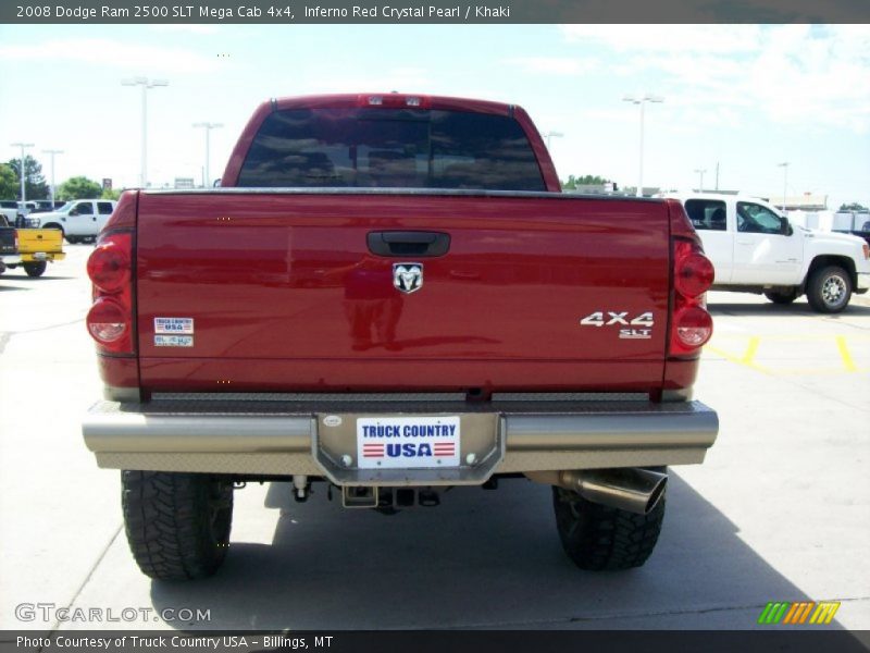 Inferno Red Crystal Pearl / Khaki 2008 Dodge Ram 2500 SLT Mega Cab 4x4