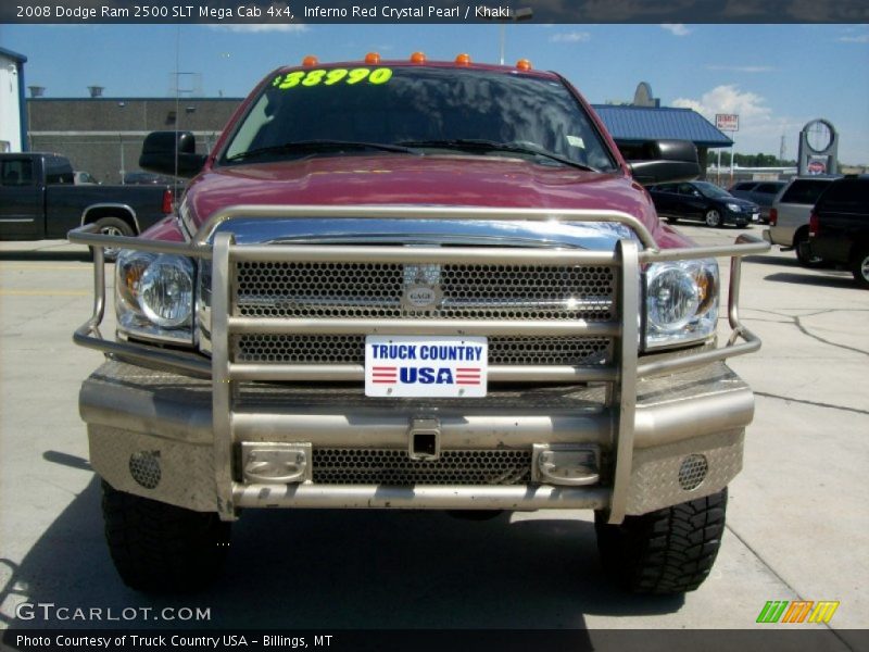 Inferno Red Crystal Pearl / Khaki 2008 Dodge Ram 2500 SLT Mega Cab 4x4