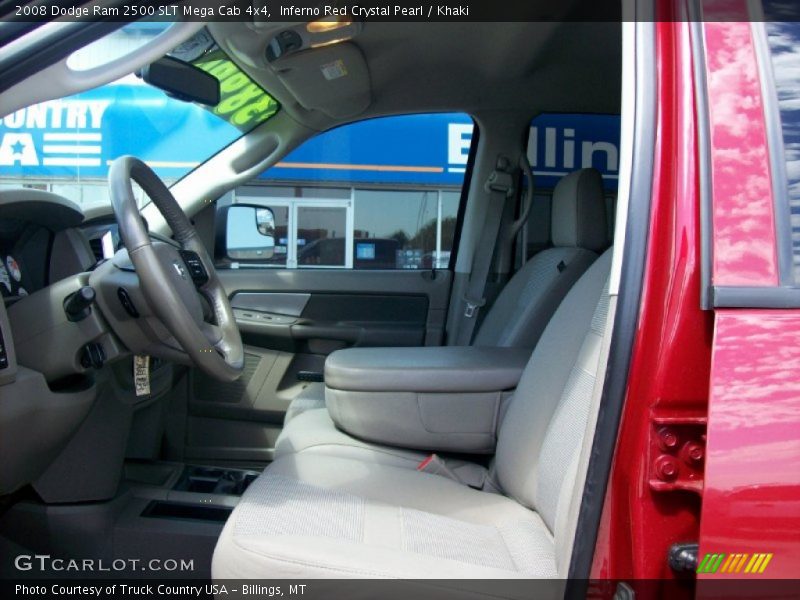 Inferno Red Crystal Pearl / Khaki 2008 Dodge Ram 2500 SLT Mega Cab 4x4