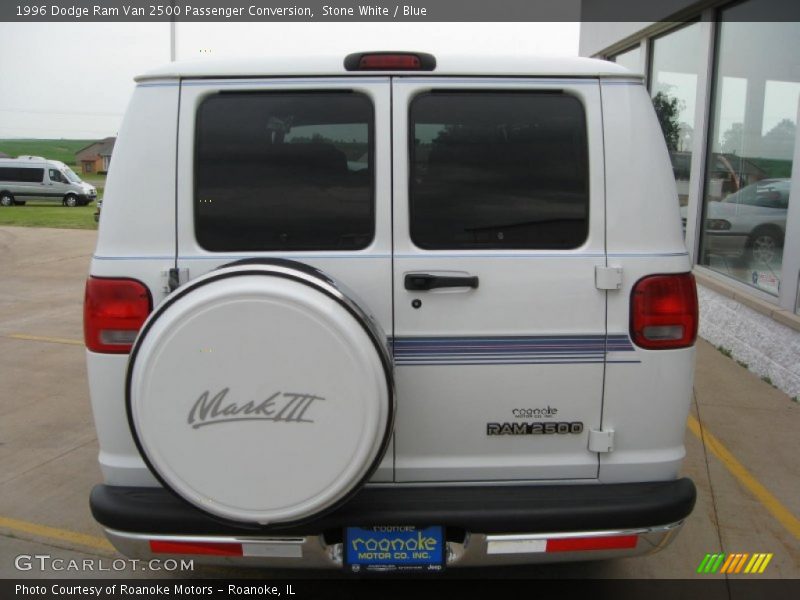 Stone White / Blue 1996 Dodge Ram Van 2500 Passenger Conversion