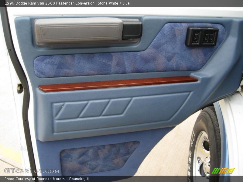 Stone White / Blue 1996 Dodge Ram Van 2500 Passenger Conversion