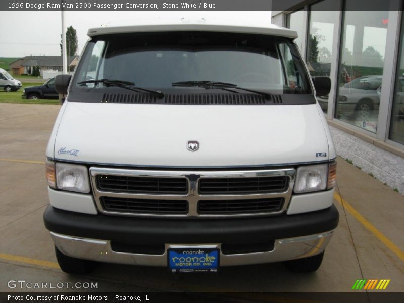 Stone White / Blue 1996 Dodge Ram Van 2500 Passenger Conversion