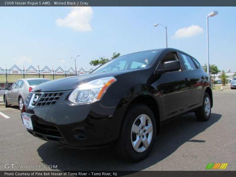 Wicked Black / Gray 2008 Nissan Rogue S AWD