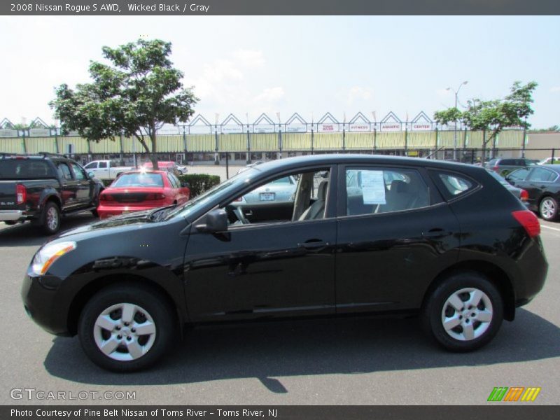Wicked Black / Gray 2008 Nissan Rogue S AWD