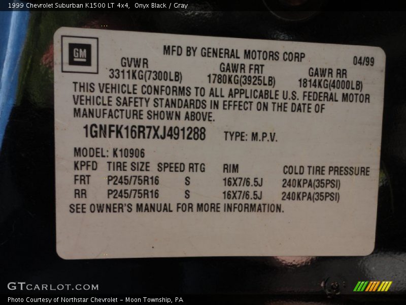 Onyx Black / Gray 1999 Chevrolet Suburban K1500 LT 4x4