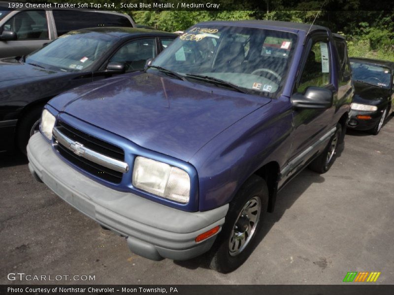 Scuba Blue Metallic / Medium Gray 1999 Chevrolet Tracker Soft Top 4x4