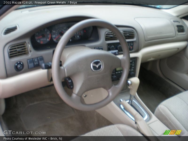 Freeport Green Metallic / Beige 2001 Mazda 626 LX