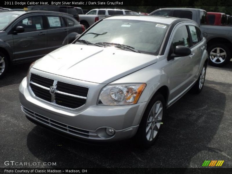 Bright Silver Metallic / Dark Slate Gray/Red 2011 Dodge Caliber Heat