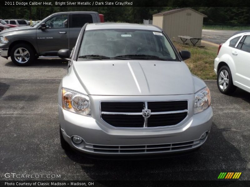 Bright Silver Metallic / Dark Slate Gray/Red 2011 Dodge Caliber Heat