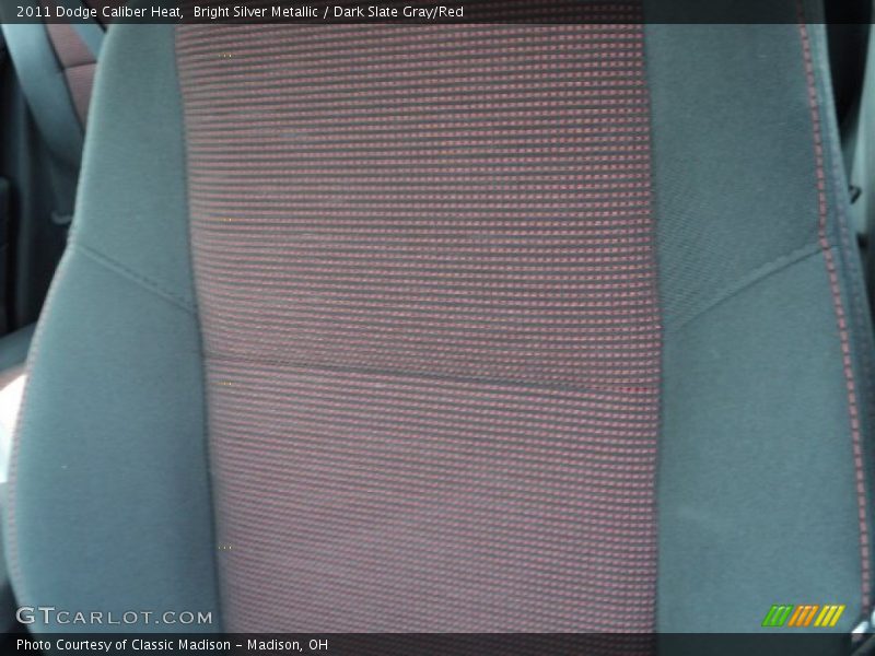 Bright Silver Metallic / Dark Slate Gray/Red 2011 Dodge Caliber Heat