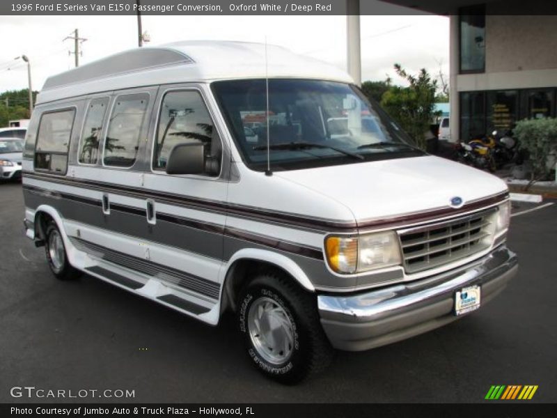 Oxford White / Deep Red 1996 Ford E Series Van E150 Passenger Conversion