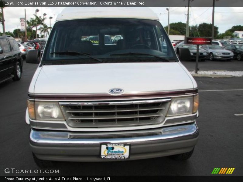Oxford White / Deep Red 1996 Ford E Series Van E150 Passenger Conversion