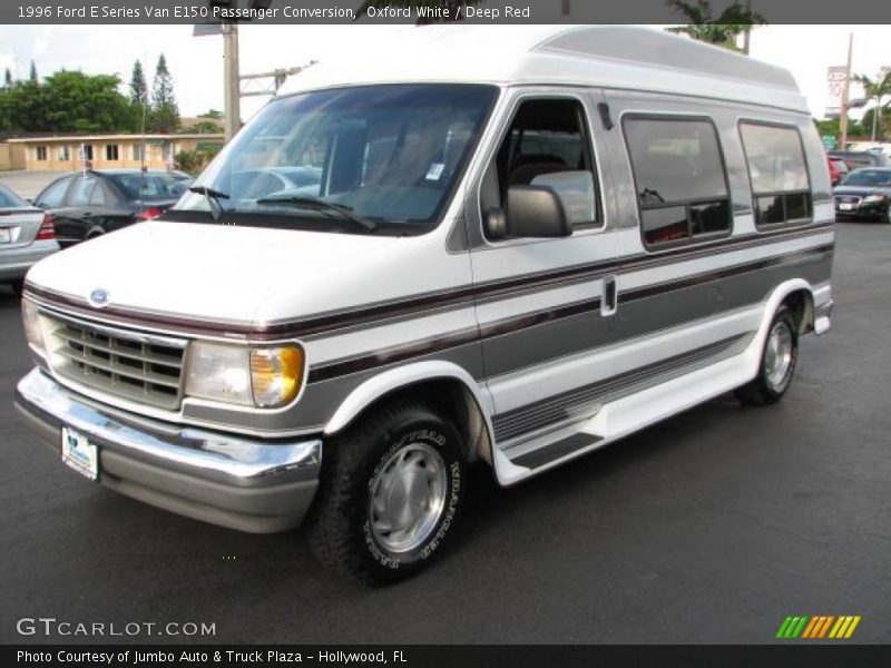 Oxford White / Deep Red 1996 Ford E Series Van E150 Passenger Conversion