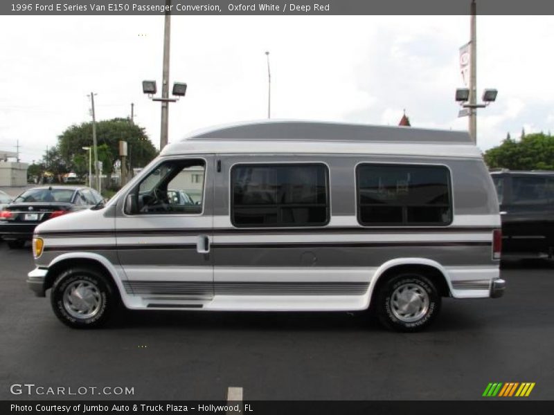 Oxford White / Deep Red 1996 Ford E Series Van E150 Passenger Conversion