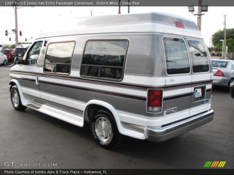 Oxford White / Deep Red 1996 Ford E Series Van E150 Passenger Conversion
