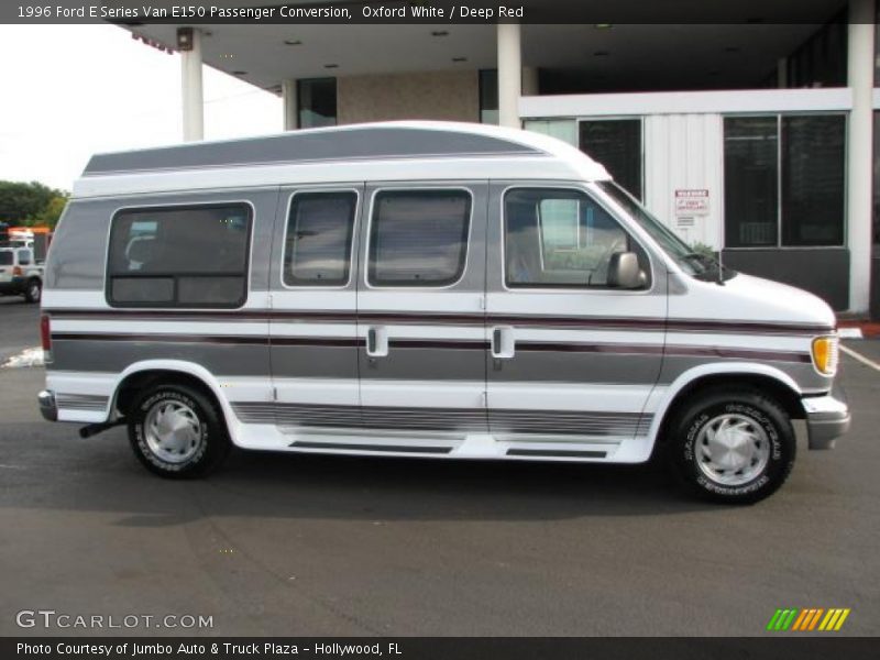 Oxford White / Deep Red 1996 Ford E Series Van E150 Passenger Conversion