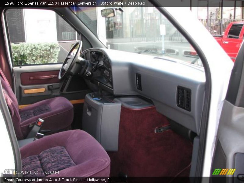 Oxford White / Deep Red 1996 Ford E Series Van E150 Passenger Conversion