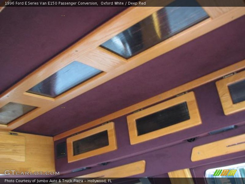 Oxford White / Deep Red 1996 Ford E Series Van E150 Passenger Conversion