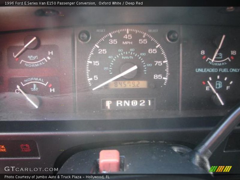 Oxford White / Deep Red 1996 Ford E Series Van E150 Passenger Conversion