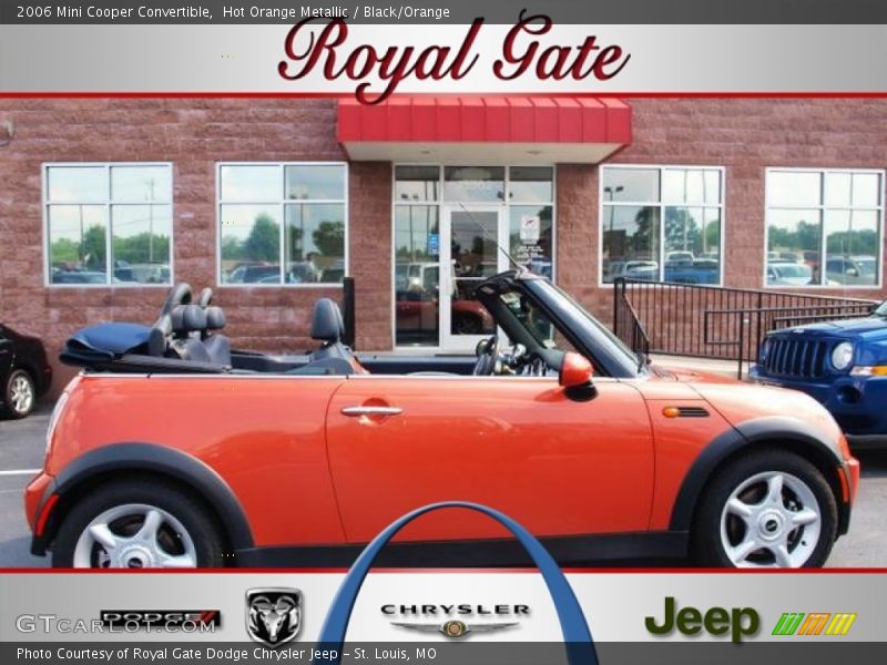 Hot Orange Metallic / Black/Orange 2006 Mini Cooper Convertible