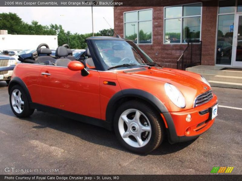 Hot Orange Metallic / Black/Orange 2006 Mini Cooper Convertible