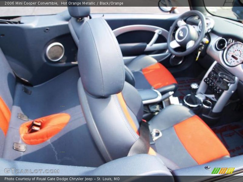 Hot Orange Metallic / Black/Orange 2006 Mini Cooper Convertible
