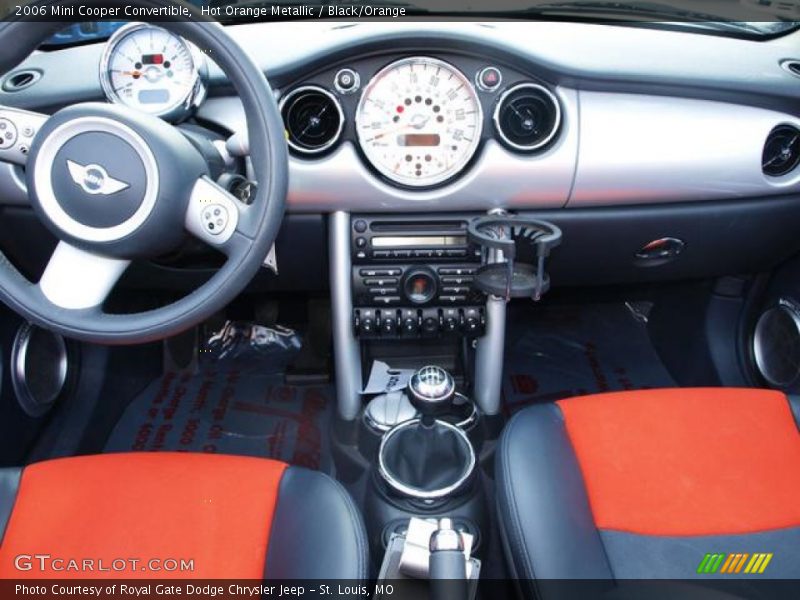 Hot Orange Metallic / Black/Orange 2006 Mini Cooper Convertible