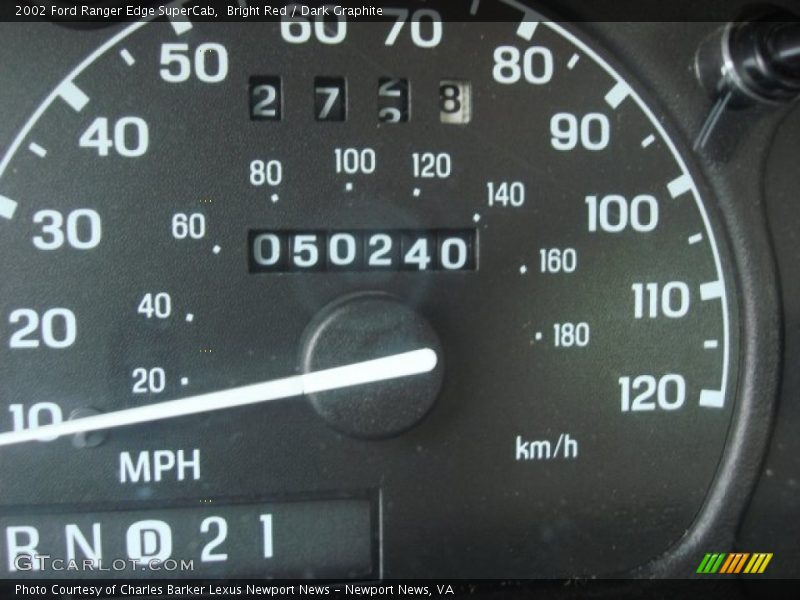 Bright Red / Dark Graphite 2002 Ford Ranger Edge SuperCab