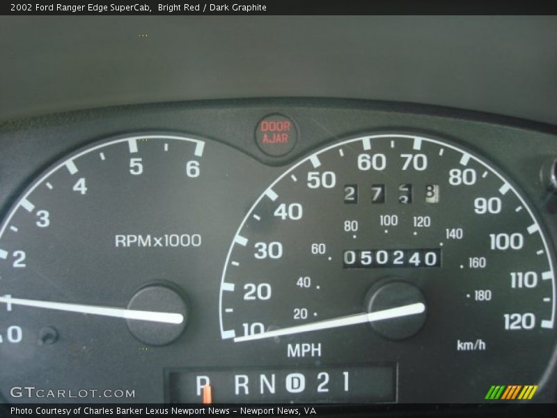 Bright Red / Dark Graphite 2002 Ford Ranger Edge SuperCab