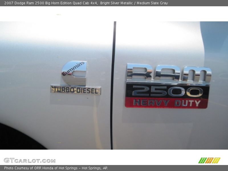 Bright Silver Metallic / Medium Slate Gray 2007 Dodge Ram 2500 Big Horn Edition Quad Cab 4x4