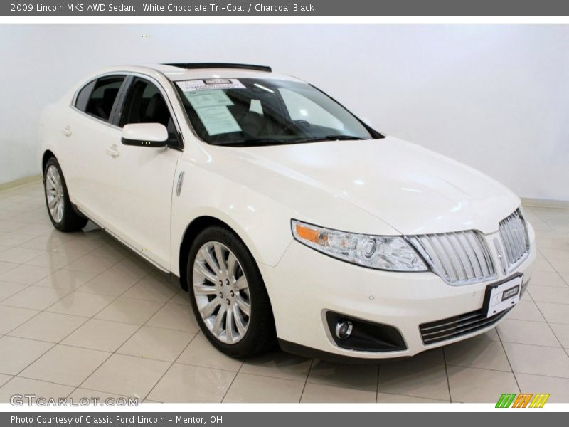 White Chocolate Tri-Coat / Charcoal Black 2009 Lincoln MKS AWD Sedan