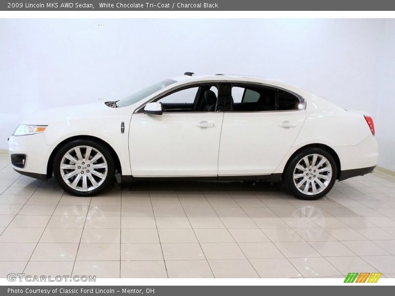 White Chocolate Tri-Coat / Charcoal Black 2009 Lincoln MKS AWD Sedan