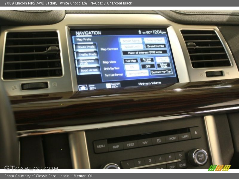 White Chocolate Tri-Coat / Charcoal Black 2009 Lincoln MKS AWD Sedan