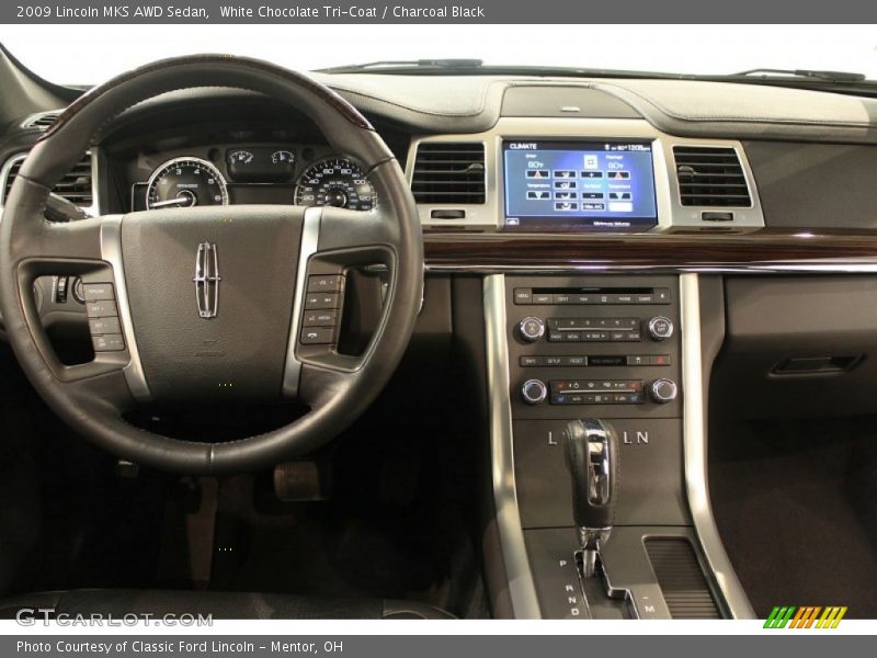White Chocolate Tri-Coat / Charcoal Black 2009 Lincoln MKS AWD Sedan