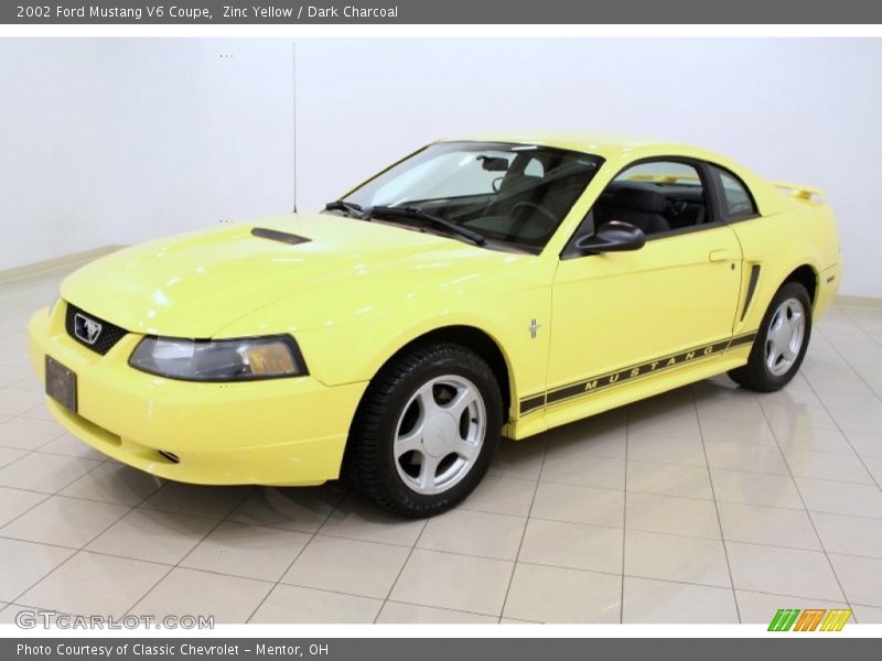 Zinc Yellow / Dark Charcoal 2002 Ford Mustang V6 Coupe