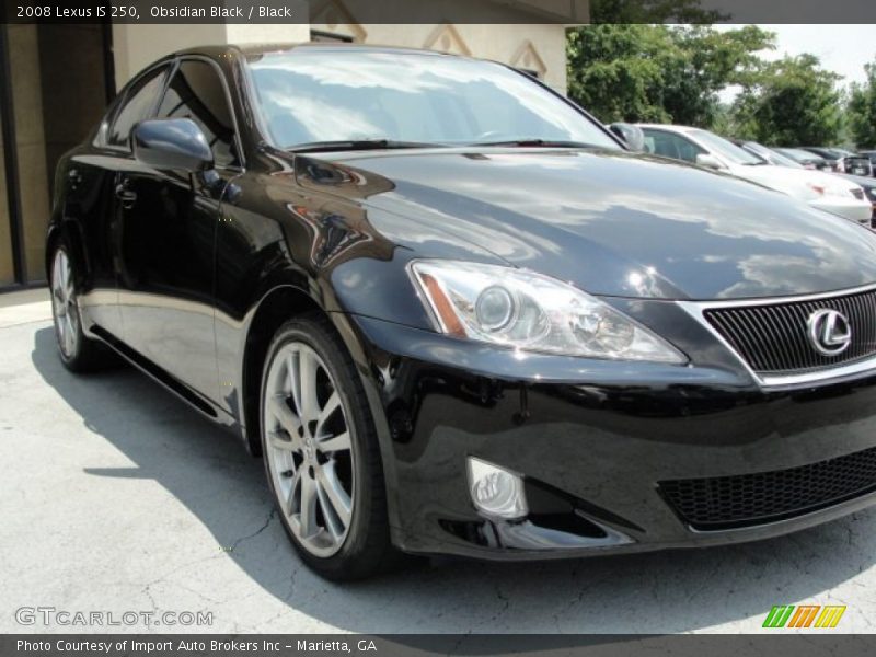 Obsidian Black / Black 2008 Lexus IS 250