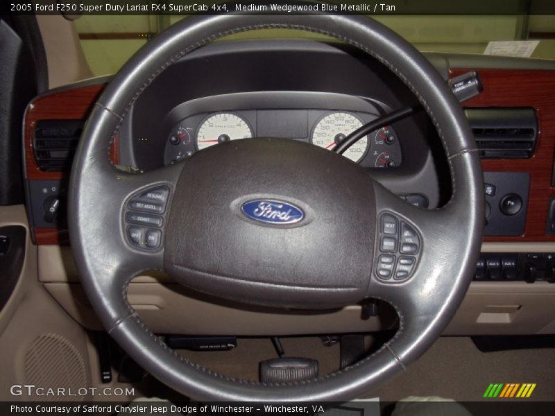 Medium Wedgewood Blue Metallic / Tan 2005 Ford F250 Super Duty Lariat FX4 SuperCab 4x4