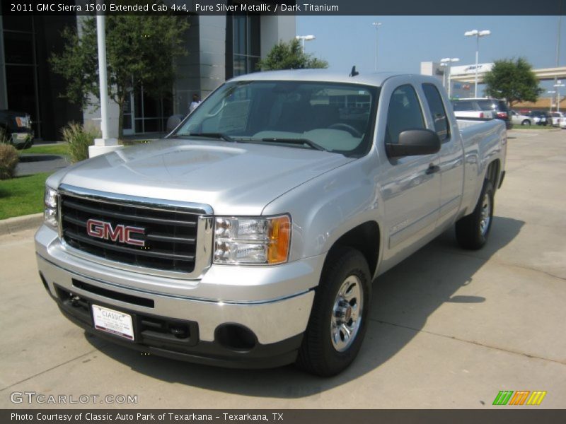 Pure Silver Metallic / Dark Titanium 2011 GMC Sierra 1500 Extended Cab 4x4