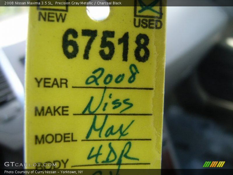 Precision Gray Metallic / Charcoal Black 2008 Nissan Maxima 3.5 SL