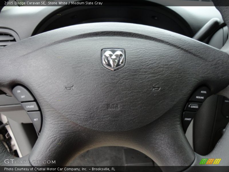 Stone White / Medium Slate Gray 2005 Dodge Caravan SE