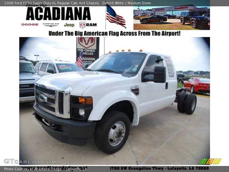 Oxford White / Medium Stone 2008 Ford F350 Super Duty XL Regular Cab 4x4 Chassis