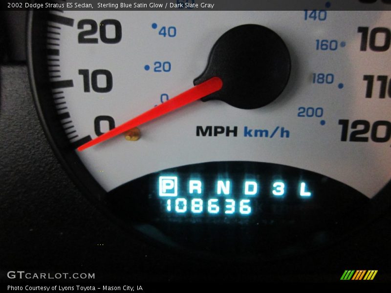 Sterling Blue Satin Glow / Dark Slate Gray 2002 Dodge Stratus ES Sedan