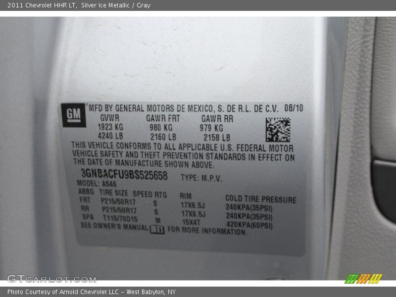 Silver Ice Metallic / Gray 2011 Chevrolet HHR LT