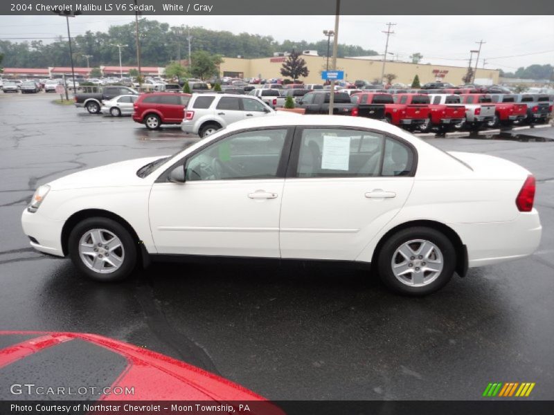 White / Gray 2004 Chevrolet Malibu LS V6 Sedan