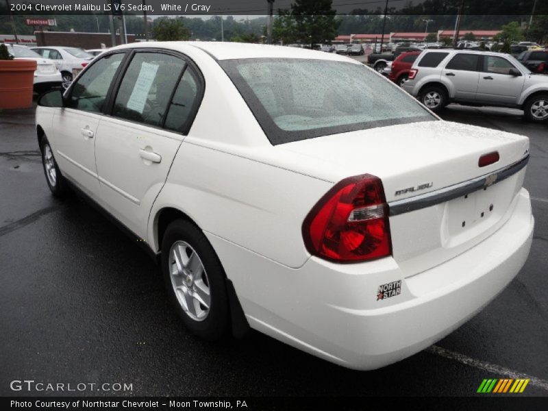 White / Gray 2004 Chevrolet Malibu LS V6 Sedan