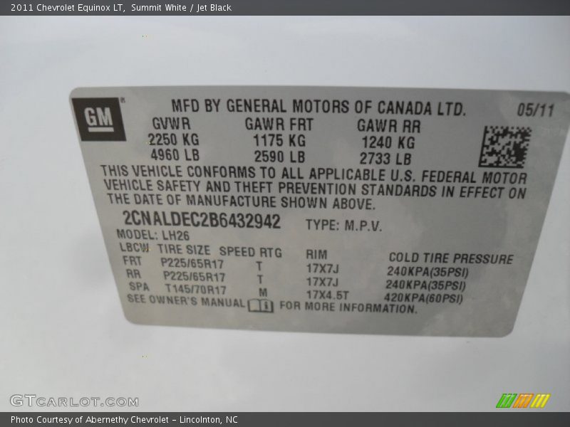 Summit White / Jet Black 2011 Chevrolet Equinox LT